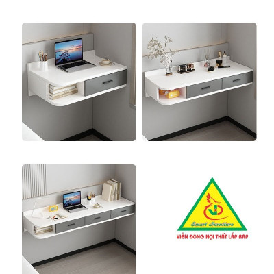 Bàn làm việc, bàn trang điểm treo tường bằng gỗ  BTT401 - Nội thất lắp ráp Viendong Adv