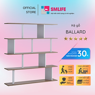 Giá sách gia đình nhỏ gọn từ gỗ SMLIFE Ballard