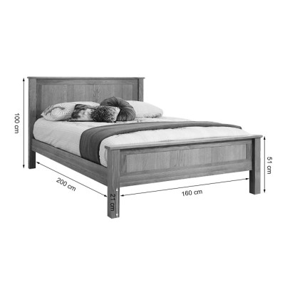 [Trả góp 0%] Giường Gents gỗ sồi IBIE nhiều tùy chọn