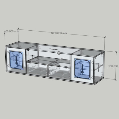 HAPPY FURNITURE , Kệ TV 2 cửa kính 2 ngăn kéo - NOAH , KTV_110 , 180cm x 45cm x 50cm DxRxC