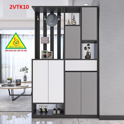 Tủ kệ trang trí kiêm vách ngăn phòng khách , nhà bếp 2VTK10 - Nội thất lắp ráp Viendong Adv
