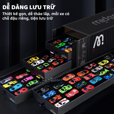 Ô tô đồ chơi mô hình cao cấp Mini Alloy Racing Cars Mideer set xe hơi cảnh sát, xe tải cho bé trai