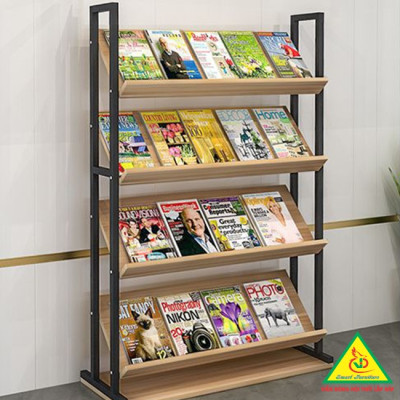 Kệ trưng bày sản phẩm, hàng hóa , kệ trang trí khung sắt mặt gỗ KST417- Nội thất lắp ráp Viễn Đông Adv