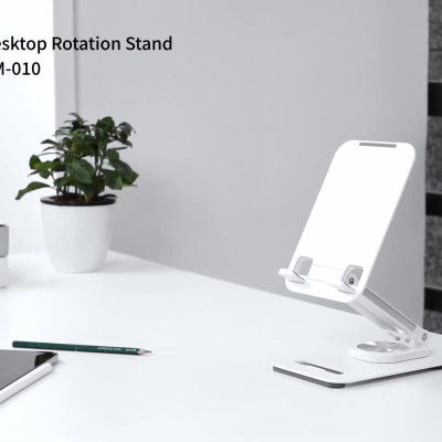 Giá đỡ kệ đỡ cho iPad / Tablet / máy tính bảng xoay 360 độ hiệu WIWU Destop Rolation Stand ZM-010 - thay đổi chiều cao, xoay mọi góc độ, gấp gọn khi không sử dụng - Hàng nhập khẩu