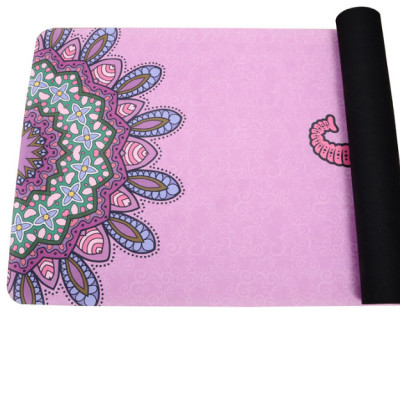 THẢM TẬP YOGA CAO SU THIÊN NHIÊN PU IN HOA VĂN ẤN ĐỘ CAO CẤP (Tặng dây +Túi chống thấm tốt)