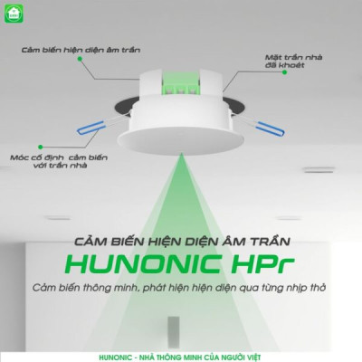 Cảm Biến Hiện Diện Hunonic HPR Âm Trần - Tự Động Hóa Mọi Không Gian - Tiết Kiệm Điện Tối Ưu