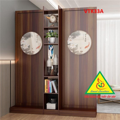 Tủ kệ trang trí kiêm vách ngăn phòng khách , nhà bếp VTK33 - Nội thất lắp ráp Viendong Adv