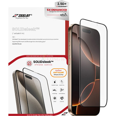 Dán màn hình cường lực Full viền chống vân tay Zeelot SOLIDsleek iP 16 Series - Hàng chính hãng