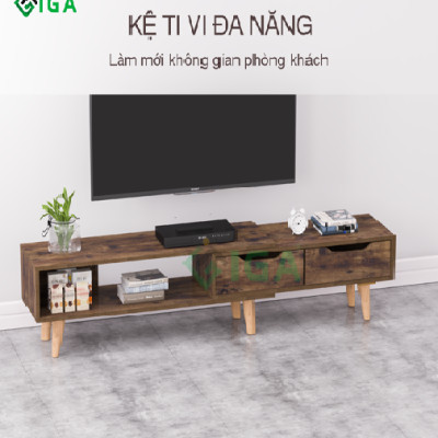 Kệ Tivi Rút Gọn Thông Minh Bắc Âu Màu Gỗ Cháy - GP82.08