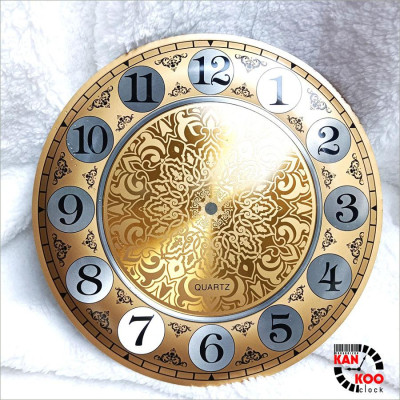 Mặt số nhôm dập nổi đường kính 28cm kiểu số học trò lắp đồng hồ treo tường gỗ, đồng hồ decor