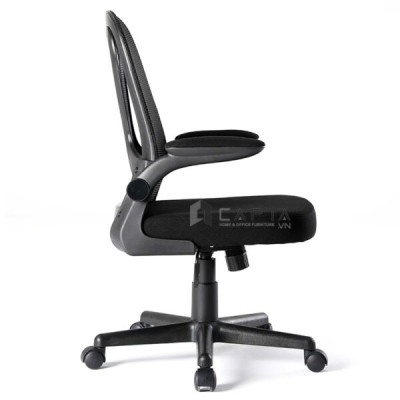 Ghế văn phòng tay gập CE4557-M Nội thất Capta Ghế xoay lưng lưới nệm vải chân nhựa màu đen nâng hạ ngả gật gù thư giãn hcm