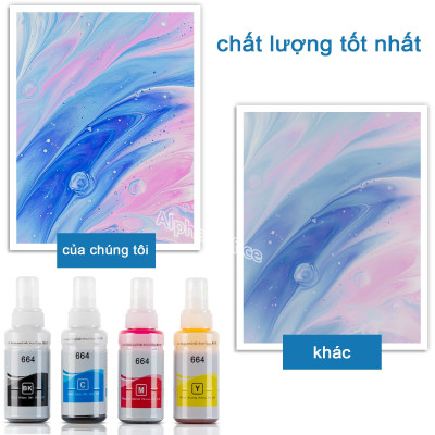 Set 4 màu Mực in phun màu Epson T664 70ml dùng cho máy in L100, L110, L120, L200, L210, L220, L300, L310, L350, L355, L360, L361, L365, ,L380, L385, L405, L455, L485, L550, L555, L565, L1300, hàng nhập khẩu.