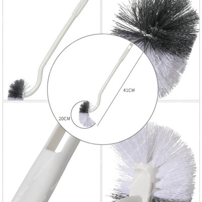Chổi Cọ Bồn Cầu Nhà Vệ Sinh Đầu Chữ S Cong Kèm Móc Treo Chà Sạch Khe Hẹp WC Cao Cấp
