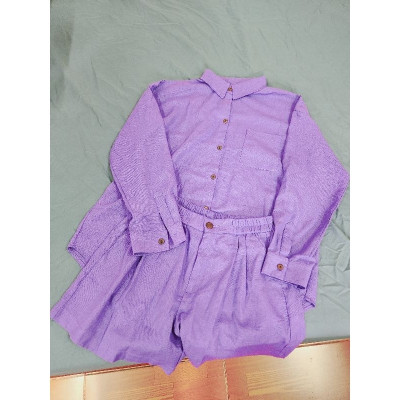 Set LINEN PREMIUM Áo somi tay dài + short, Fullsize. 14 MÀU. Hình thật. Haint Boutique