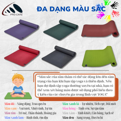 Thảm Yoga Chống Trượt Cao Su Thiên Nhiên PRO-CARE - Đạt Chứng Nhận SGS Thảm Tập An Toàn Sức Khỏe
