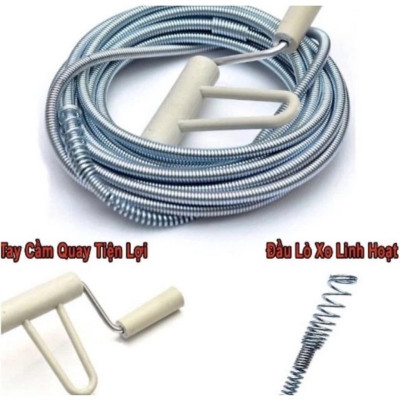 Cuộn Dây Lò Xo Thông Tắc Cống – 5m & 10m, Làm Sạch Cống Nghẹt Hiệu Quả