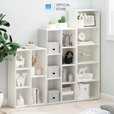 Kệ Sách Gỗ 7 Ngăn Có Hậu Kích Thước 105.8 x 50 x 24cm SIB Decor Cabinet KSG51