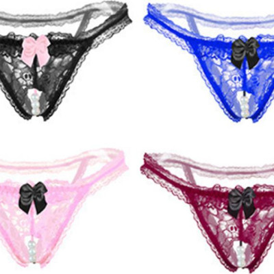 Quần Lót Lọt Khe Đính Hột - Màu hồng