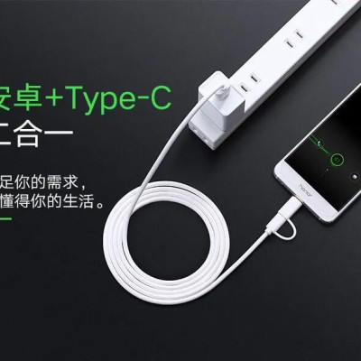 Ugreen UG30170US142TK 0.5M màu trắng Cáp USB-A sang Micro USB + USB-C cao cấp - HÀNG CHÍNH HÃNG