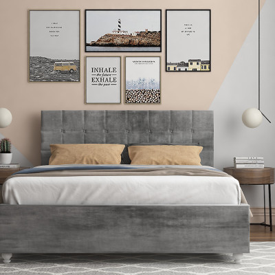 Giường ngủ thông minh Tundo bọc nhung ngăn chứa đồ lớn tiện lợi 