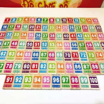 Đồ Chơi Gỗ, Bộ Domino Số 100 Quân, Đồ Chơi Trẻ Em Phát Triển Tư Duy Sáng Tạo