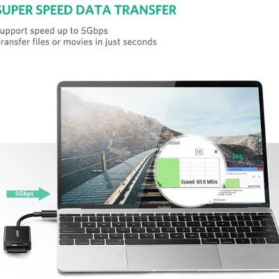 Ugreen UG50432US235TK 15CM màu đen đầu đọc thẻ 2 trong 1 USB type C OTG - HÀNG CHÍNH HÃNG