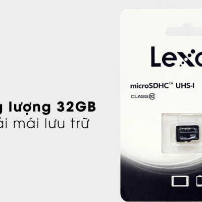Thẻ nhớ 32GB Micro SDHC C10 LEXAR (không kèm Adapter) - Hàng chính hãng