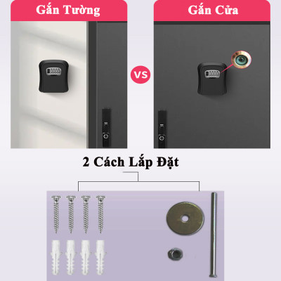 Hộp Khoá LockBox KUNBE Đựng Chìa Khóa Treo Tường Cho Homestay