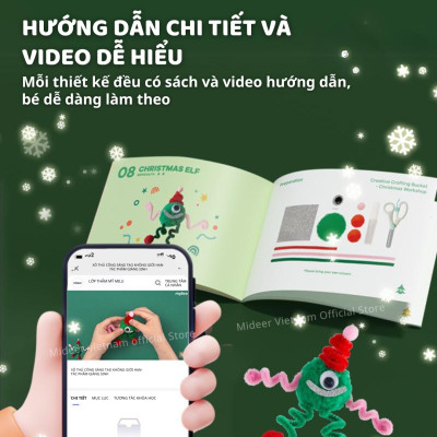 Kẽm nhung làm hoa cây thông trang trí giáng sinh cho bé DIY Noel Mideer Christmas Crafting