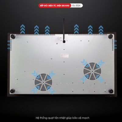 Bếp điện từ, điện quang, hồng ngoại đặt âm Gali GL-2025, 2in1, 3600w hàng chính hãng nhập khẩu Gali bảo hành 24 tháng.