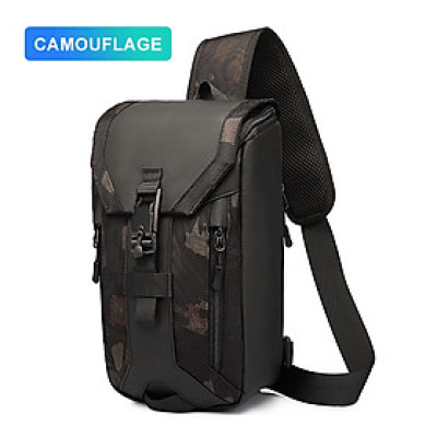 Túi xách messenger OZUKO đeo chéo vai và ngực nhiều lớp không thấm nước cho nam