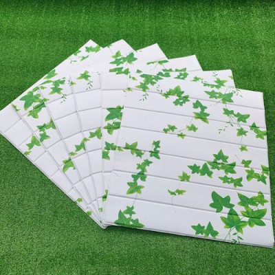 Bộ 10 Tấm Xốp Dán Tường Vân Gỗ Dây Leo Cách Âm, Chống Va Đập, Bền Đẹp, Sang Trọng