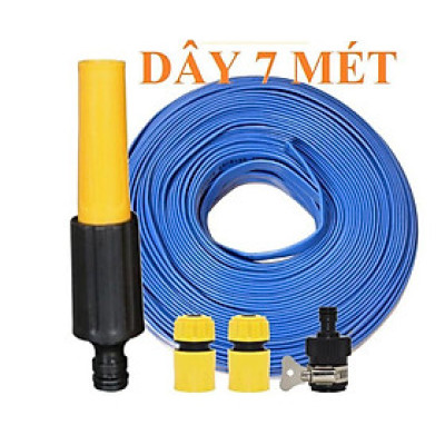 ️ Bộ dây vòi xịt nước rửa xe, tưới cây , tăng áp 3 lần, loại 7m, 10m 206622-5 cút sập,nối đen