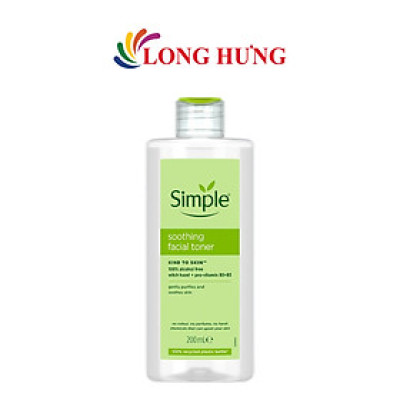 Nước cân bằng da Simple Kind To Skin Soothing Facial Toner giúp làm dịu da (200ml) - Hàng chính hãng