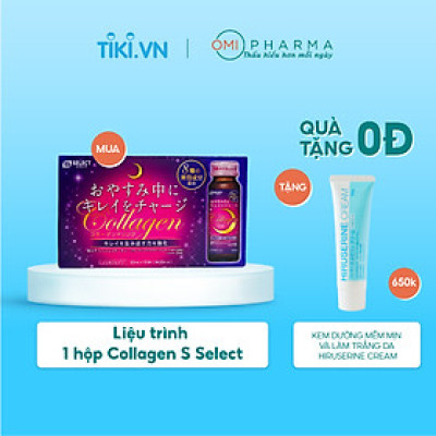 [Mua 1 Tặng 1] Nước Uống Đẹp Da S Select Collagen Drink Collagen Peptide, Chống Lão Hóa Da, Khỏe Tóc & Móng (Hộp 10 lọ)