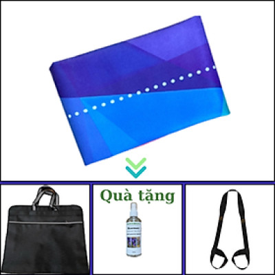 Thảm tập yoga du lịch cao cấp chính hãng Yvonne, Geometric (TẶNG KÈM 3 PHẦN QUÀ) dày 1,5mm gấp gọn, bề mặt nhám, siêu bám, ưa mồ hôi, dễ vệ sinh, chất liệu cao su tự nhiên, kích thước 183cm x 66cm, nặng 1,2kg