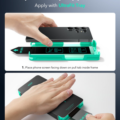 Bộ 2 Kính Cường Lực Kèm Khung Dán ESR Armorite Screen Protector (UltraFit) Cho Samsung Galaxy S25 Ultra, Nhận Vân Tay Tốt_ Hàng Chính Hãng