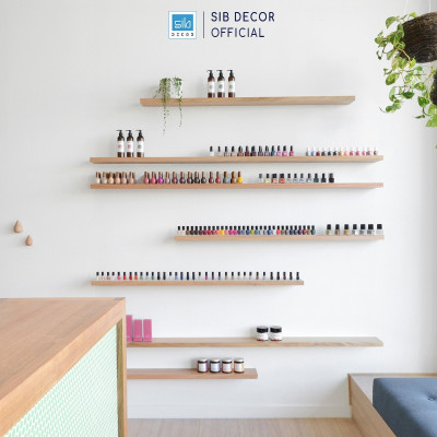 [Không khoan] Kệ Nail, Sơn Móng Dài 20cm Đến 50cm, Rộng 10cm Treo Tường Spa, Tiệm Nail SIB Decor KT010P