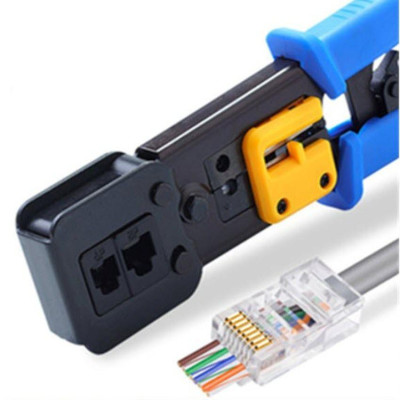 Kìm bấm hạt mạng xuyên thấu - Tặng kèm 10 hạt RJ45 xuyên thấu