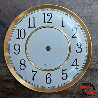 Mặt số đồng hồ treo tường nhôm màu trắng, dập nổi kiểu số HỌC TRÒ 18cm