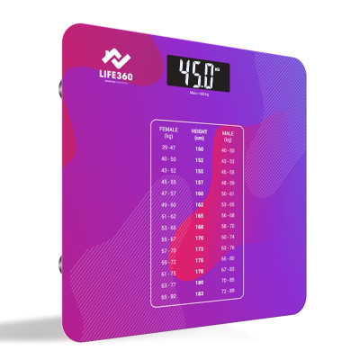 Cân điện tử sức khỏe LIFE360, cân điện tử thông minh, mặt kính cường lực, tải trọng tới 180kg - Hàng chính hãng