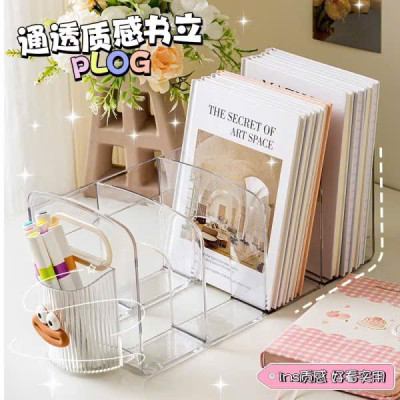 Kệ Đựng Sách Để Bàn 4 Ngăn Trong Suốt Chất Liệu Acrylic Dày Dặn Cao Cấp - HÀNG CHÍNH HÃNG MINIIN