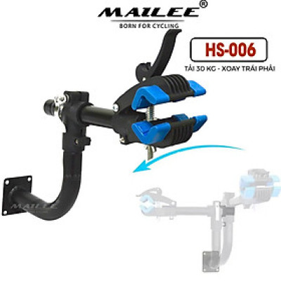 Khung Treo Tường Xe Đạp Cong HS-006 Địa Hình Đường Trường Giá Đỗ Sửa Chữa Phụ Kiện, Thép Không Gỉ Tiết Kiệm Không Gian, chịu tải 30 kg, Khóa chốt nhanh tiện lợi, cần xoay ngang trái phải 180 độ, phù hợp nhiều loại xe - Mai Lee