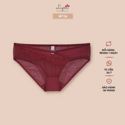 Quần Lót Nữ Ren Họa Tiết Nổi Phối Lưới Cạp Vừa LUPERI LU3QL736 Dáng Bikini Mềm Mịn Co Giãn Không Lằn Mông Khử Mùi