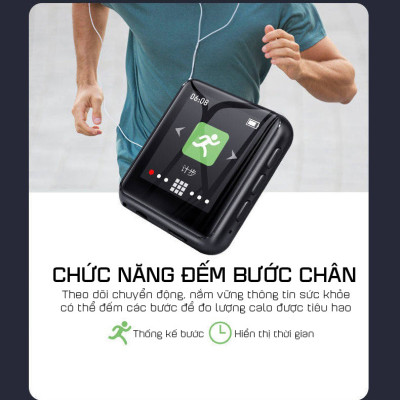 Máy Nghe Nhạc MP3 Ruizu M4 Bộ Nhớ Trong 16Gb - Màn Hình Cảm Ứng 1.8 Inch - Kết Nối Bluetooth 4.0 - Hàng Chính Hãng