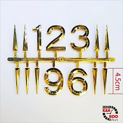 Bộ Số Xi Vàng Gắn Đồng Hồ Treo Tường – Sáng Bóng, Sang Trọng, Dễ Lắp Đặt