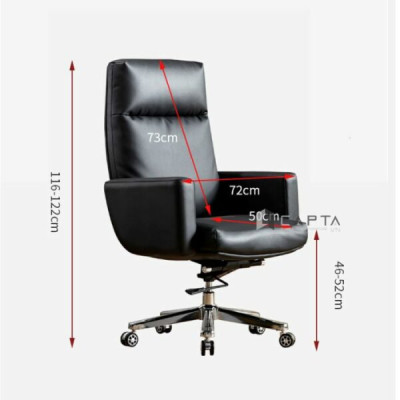Ghế làm việc nệm PU mềm CM4607-P Nội thất Capta Ghế văn phòng ngả lưng 3 cấp nệm PU dày đen và xám hiện đại nhập khẩu chân thép xoay cao cấp offical chair hcm