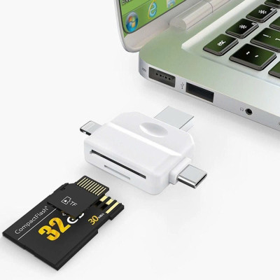 Đầu chuyển đổi 3 trong 1, Bộ chuyển đổi USB 3.0 Type C 3 trong 1, Đầu nối truyền dữ liệu Micro USB IOS OTG - Giao Màu Ngẫu Nhiên - Hàng Nhập Khẩu