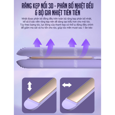 Máy Duỗi, Ép, Uốn Tóc Đa Năng 2 Trong 1 Cao Cấp Besti- Kết Hợp Duỗi, Uốn, Tạo Kiểu Tóc Thông Minh - Dùng Cho Salon Tóc & Tại Nhà - Hàng Chính Hãng 