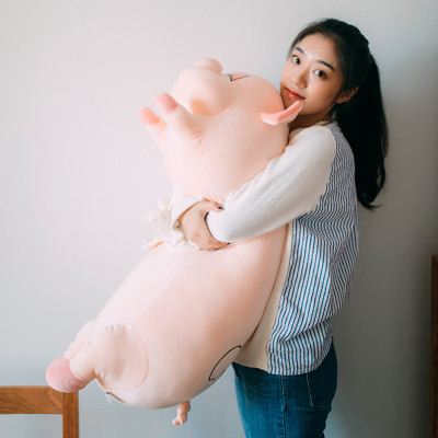 Gấu bông heo lười mắt hí, lợn buồn ngủ đáng yêu siêu hot (40cm--->100cm) vải miniso 4 chiều cao cấp mềm êm – Gối ôm heo hồng buồn ngủ, lợn mắt sụp cute